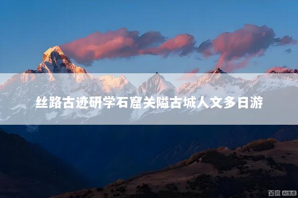 丝路古迹研学石窟关隘古城人文多日游