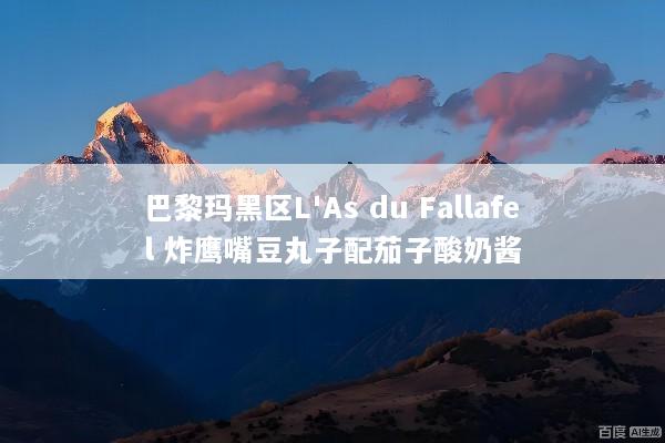 巴黎玛黑区L'As du Fallafel 炸鹰嘴豆丸子配茄子酸奶酱